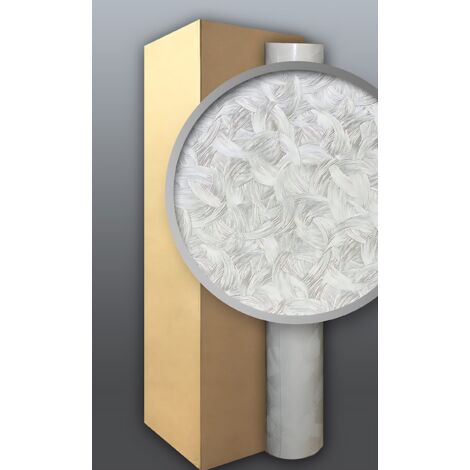 EDEM 80322BR60 Papel pintado no tejido blanco pintable con textura decorativa de estuco para pintar 5 rollos para 132 m2