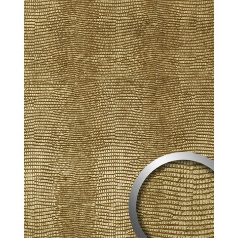 Panel decorativo autoadhesivo diseño piel de iguana WallFace 13478 LEGUAN con relieve 3D color dorado 2,60 m2 - oro