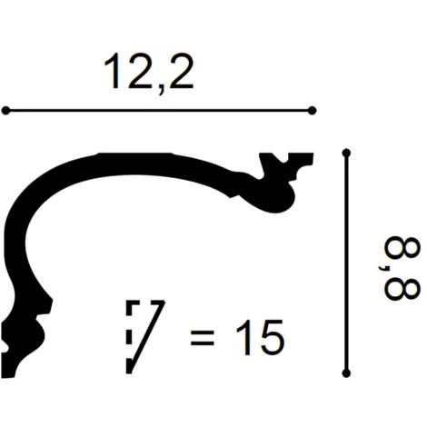 Cornisa Moldura Perfil de estuco para Iluminación indirecta 2 m Orac Decor  C373 ANTONIO S Ulf