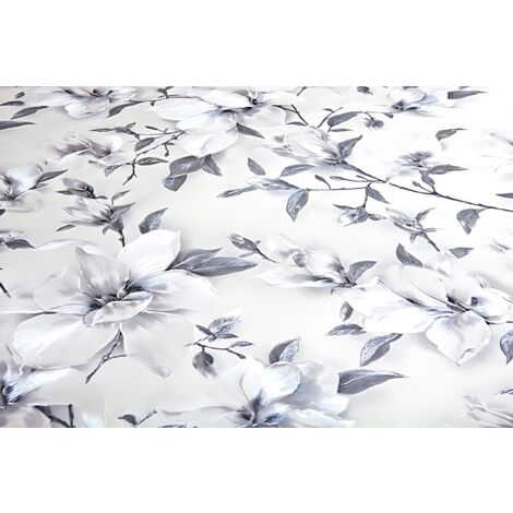 Papel pintado floral EDEM 9080-20 Papel pintado no tejido gofrado con ornamentos florales efecto satinado blanco gris plata 10,65 m2