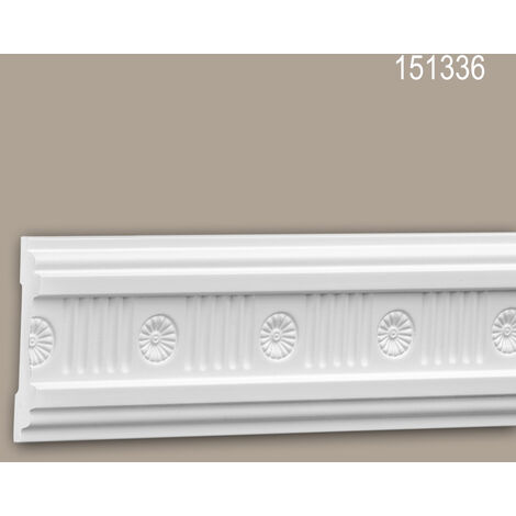 Moldura para pared 651322 Profhome Perfil de estuco Moldura decorativa  Moldura friso estilo Neoclasicismo blanco 2 m