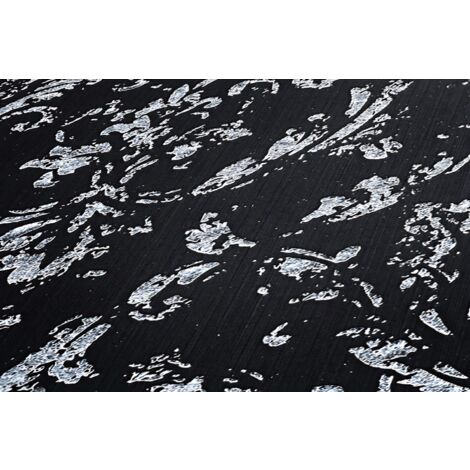 Papel pintado barroco Profhome 306606 papel pintado textil texturado de estilo barroco brillante negro plata 5,33 m2