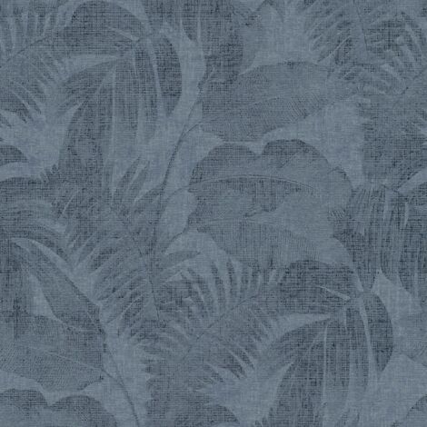 Papel pintado naturaleza Profhome 373965 papel pintado no tejido ligeramente texturado de estilo used look mate azul 5,33 m2