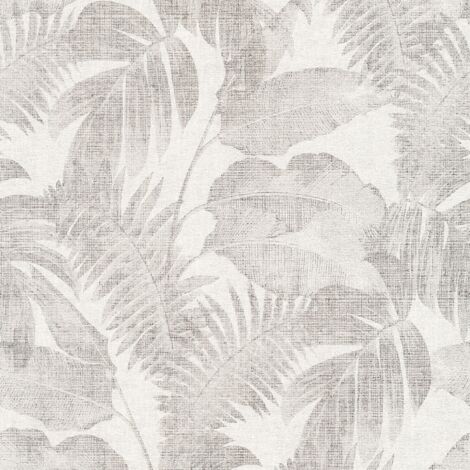 Papel pintado naturaleza Profhome 373962 papel pintado no tejido ligeramente texturado de estilo used look mate gris blanco-crema beige 5,33 m2