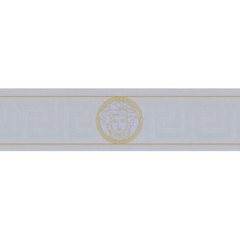 Empapelado de lujo exclusivo Profhome 935225 cenefa ligeramente texturado con dibujo gráfico brillante oro 0,65 m2