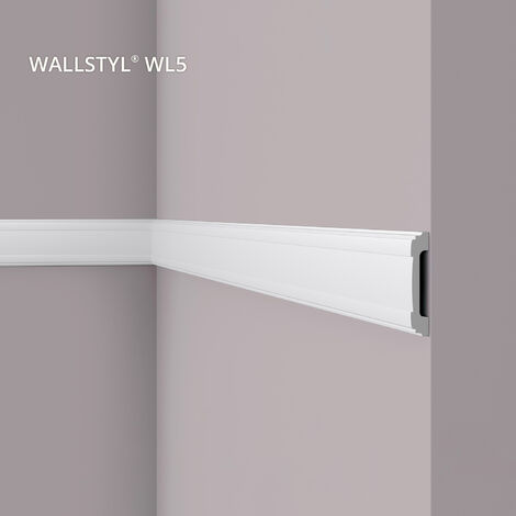 Zócalo NMC FT1F WALLSTYL Noel Marquet Moldura decorativa pared Moldura  friso diseño moderno blanco 2 m