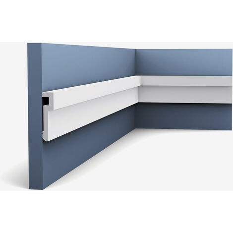 Moldura para pared Orac Decor PX198 MODERN U-STEPS Moldura decorativa Zócalo Moldura diseño moderno blanco 2 m