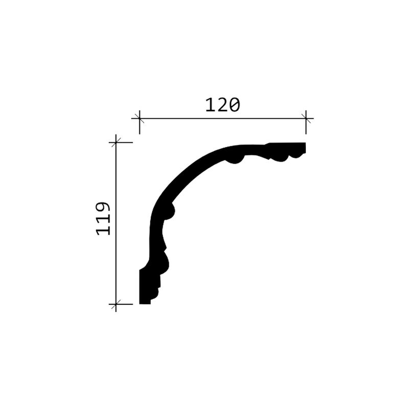 Cornice soffitto parete 150252 Profhome modanatura tipo stucco stile rococò  barocco bianco 2 m