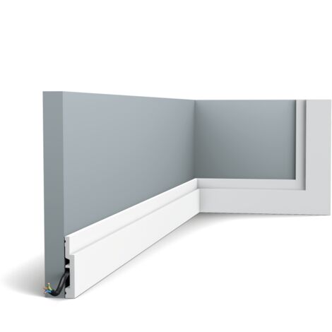 Battiscopa Orac Decor SX187 MODERN HIGH LINE zoccolino cornice parete profilo multifunzione design moderno bianco 2 m