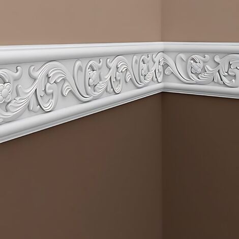 Cornice Parete 151325 Profhome modanatura tipo stucco cornice parete stile rococò barocco bianco 2 m
