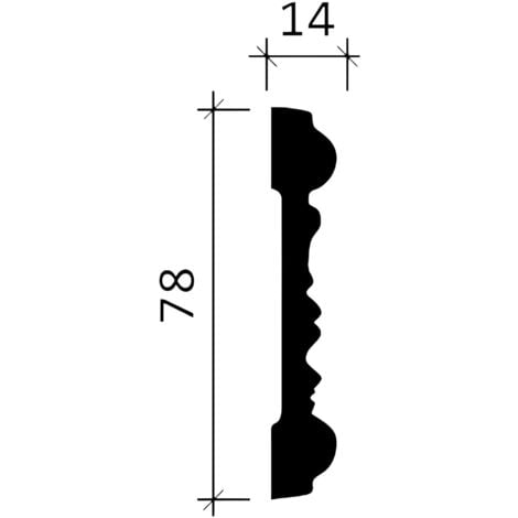 Cornice Parete 151337 Profhome modanatura tipo stucco cornice parete stile rococò barocco bianco 2 m