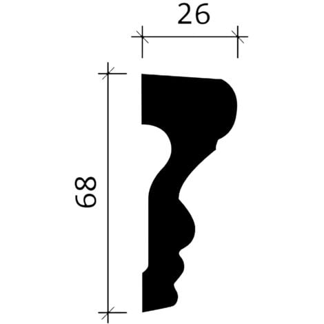 Cornice Parete 151354 Profhome modanatura tipo stucco cornice parete stile neoclassico bianco 2 m