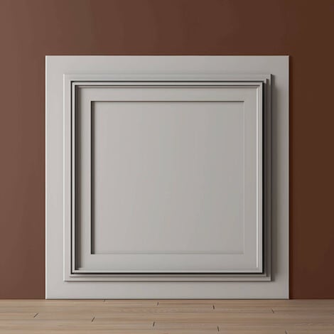 3D Rivestimento murale Profhome 159818 Pannellatura Pannello da soffitto Pannello porta Pannello acustico stile neoclassico bianco 0,25 m2