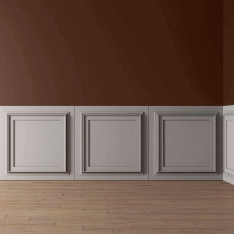 3D Rivestimento murale Profhome 159818 Pannellatura Pannello da soffitto Pannello porta Pannello acustico stile neoclassico bianco 0,25 m2