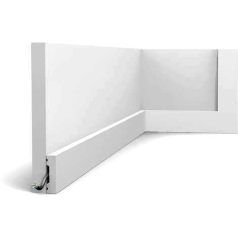 Battiscopa multifunzionale - Orac Decor - L200xP1xH4cm - SX162-RAL9003