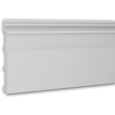 Battiscopa Profhome 653118 Zoccolino modanatura aspetto stucco stile neoclassico bianco 2 m