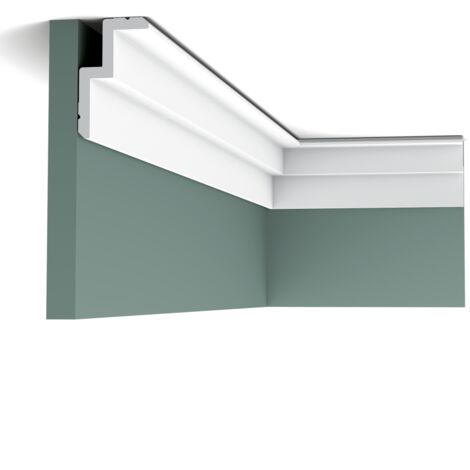 Cornice decorativa Orac Decor C390 MODERN STEPS illuminazione indiretta modanatura design moderno bianco 2m