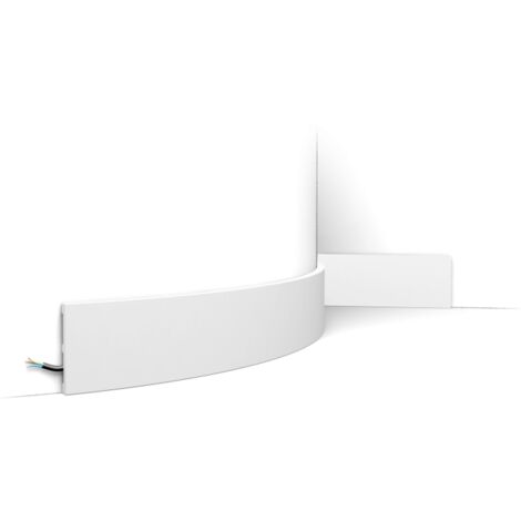 Battiscopa Orac Decor SX163F AXXENT SQUARE zoccolino flessibile cornice parete profilo multifunzione design classico senza tempo bianco 2 m