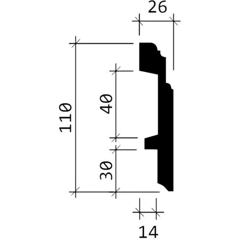 Battiscopa 153101 Profhome modanatura tipo stucco design moderno bianco 2 m