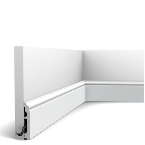 Battiscopa Orac Decor SX173-RAL9003 AXXENT CONTOUR zoccolino modanatura tipo stucco preverniciata design classico bianco segnale 2m