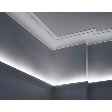 Cornice soffitto parete NMC IL3 WALLSTYL Noel Marquet modanatura tipo stucco illuminazione indiretta design classico senza tempo grigio 2 m