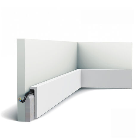 Battiscopa Orac Decor SX171-RAL9003 AXXENT SQUARE modanatura modanatura aspetto stucco cornice di copertura preverniciata design moderno bianco segnale 2 m