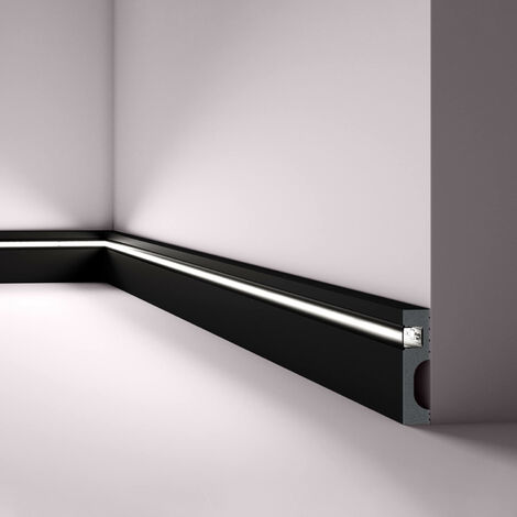 Skirting NMC IL11 BLACK WALLSTYL Noel Marquet Decorative moulding Stucco moulding for indirect lighting contemporary design black 2 m