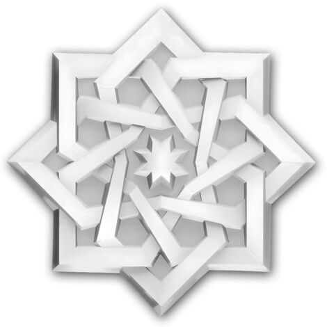 Deco element Profhome 160503 Ceiling rose Muslim architectural patterns Islamic Ornament moroccan style white Ø 9,1 cm