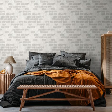 Photo wallpaper Profhome 398251 hot embossed non-woven wallpaper smooth brick look matt grey beige 1.59 m x 2.8 m (1/3)