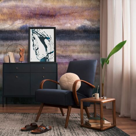 Photo wallpaper Profhome 398911 hot embossed non-woven wallpaper smooth with abstract pattern matt blue purple 2.12 m x 2.8 m (1/3)