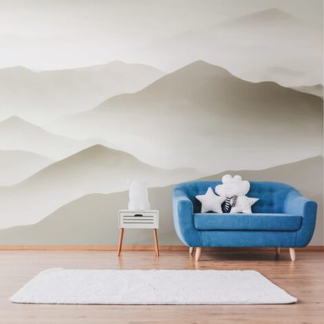 Photo wallpaper Profhome 383081 hot embossed non-woven wallpaper smooth with landscape matt beige white 3.71 m x 2.8 m (1/4)