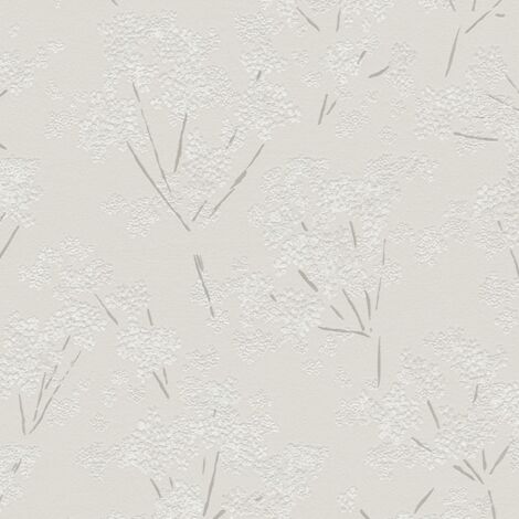 Flowers wallcovering wall Profhome 395484 non-woven wallpaper textured with floral ornaments shiny grey white 5.33 m2 (1/5)