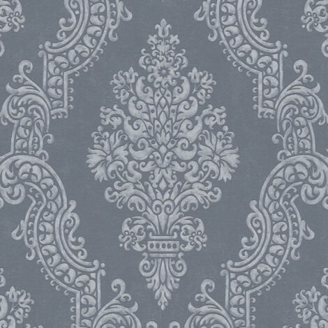 Baroque wallcovering wall Profhome 397657 non-woven wallpaper textured with ornaments shimmering anthracite grey 5.33 m2 (1/5)