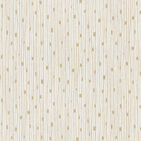 Stripes wallpaper wall Profhome 388223 hot embossed non-woven wallpaper slightly textured design subtly glittering cream gold 5.33 m2