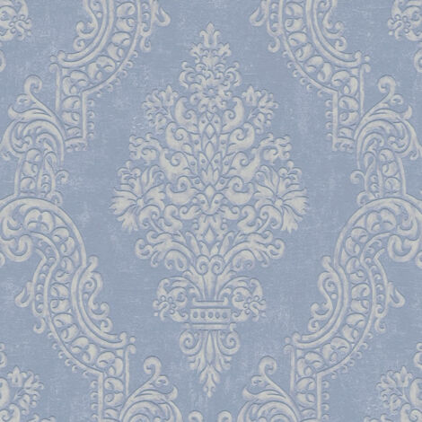 Baroque wallcovering wall Profhome 397652 non-woven wallpaper textured with ornaments shimmering violet pastel coloured oyster white 5.33 m2 (1/5)