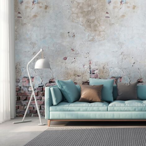 Photo wallpaper Profhome 383361 hot embossed non-woven wallpaper smooth brick look matt grey red white 1.59 m x 2.8 m (1/5)