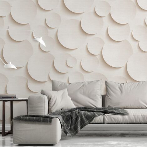Photo wallpaper Profhome 382831 hot embossed non-woven wallpaper smooth with graphical pattern matt white pink 1.59 m x 2.8 m (1/3)