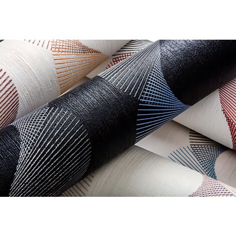 Graphic wallpaper wall EDEM 85035BR36 vinyl wallpaper slightly textured with wavy lines and metallic highlights anthracite black grey violet blue silver 5.33 m2 (57 ft2)