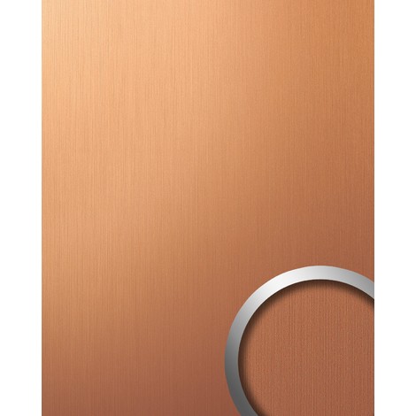 WallFace 12432 DECO Wall panel wallcovering wall decor plate metallized smooth surface copper brown brushed 2.60 sqm