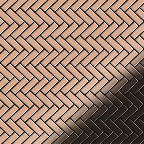 Mosaic tile massiv metal Copper mill copper 1.6mm thick ALLOY Herringbone-CM