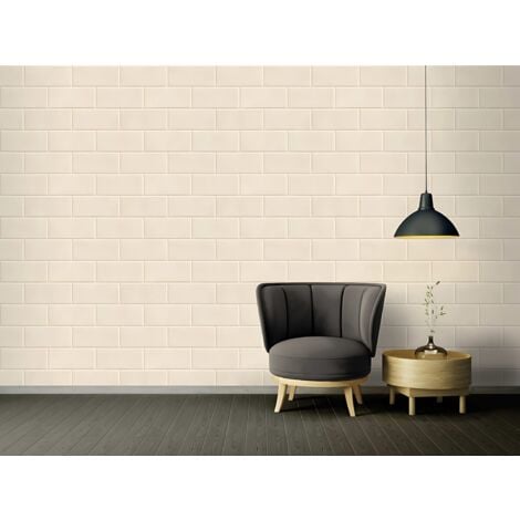 Stone tile wallpaper wall Profhome 343221 non-woven wallpaper slightly textured stone look matt beige cream 7.035 m2 (75 ft2)