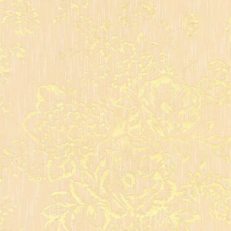 Baroque wallcovering wall Profhome 306573 textile wallpaper textured baroque style shiny gold cream 5.33 m2 (57 ft2)