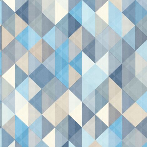 Graphic wallpaper wall Profhome 367863 non-woven wallpaper slightly textured with graphical pattern matt blue grey beige 5.33 m2 (57 ft2) (1/5)