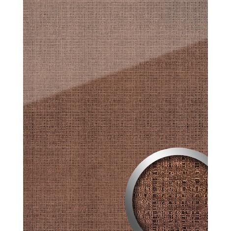 Wall panel glass look WallFace 20220 GRID Rose AR+ smooth Design panelling textile look mirror finish self-adhesive abrasion-resistant pink bronze 2.6 m2