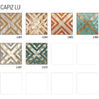 Shell wall covering WallFace LU05 CAPIZ decorative tile hand-crafted with real shells und glass beads mother-of-pearl look cream white orange 0.2 m2