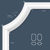 Panel moulding Cornice Moulding Stucco Orac Decor PX120 AXXENT Decoration for wall and ceiling 2 m - white