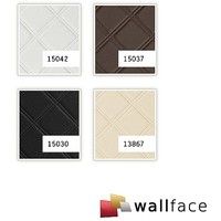 WallFace 15030 ROMBO Wall panel leather square 3D interior decor wallcovering self-adhesive black 2.60 sqm - black