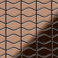 Mosaic tile massiv metal Copper mill copper 1.6mm thick ALLOY Kismet & Karma-CM designed by Karim Rashid