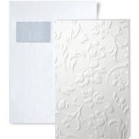 1 SAMPLE PIECE S-13473 WallFace FLORAL WHITE Leather Collection Sample of wallcovering in DIN A4 size