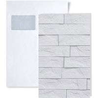 1 SAMPLE PIECE S-704447 Profhome 3D Ledge Stone INTERLOCKING Collection Wall panel SAMPLE in DIN A4 size